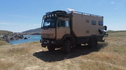 Foto de archivo de una autocaravana en Meirás, Valdoviño