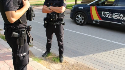 La Policía en la zona de los sucedido.