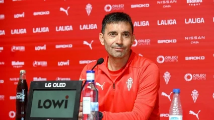 Asier Garitano en una sesión en Mareo