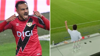Álvaro García y el único aficionado del Rayo Vallecano en Hungría