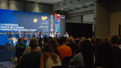 Una de las ponencias en el Meeting de Rímini, el encuentro en la ciudad italiana que se celebrará hasta el día 27 de agosto