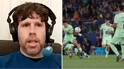 Dani Senabre no entiende como el Barcelona está jugando con la segunda camiseta del año pasado