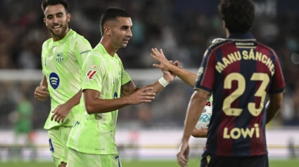 Ferran Torres, tras su gol durante el Levante-Barça