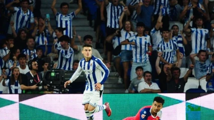 Barrenetxea se da prisa después de marcar su gol