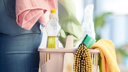 Los productos de limpieza de una empleada del hogar