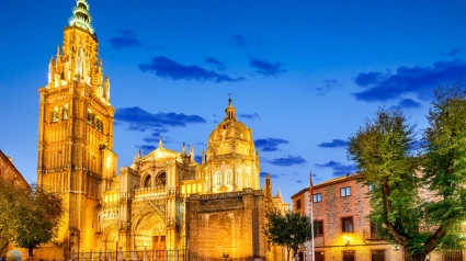 Toledo, España. Catedral Primada Santa María de Toledo, construida en estilo gótico mudéjar (1226). Castilla la Mancha.