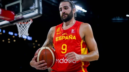 Ricky Rubio en un partido con la selección