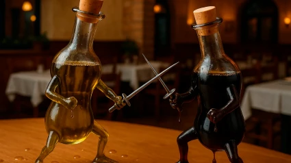 Duelo entre aceite y vinagre
