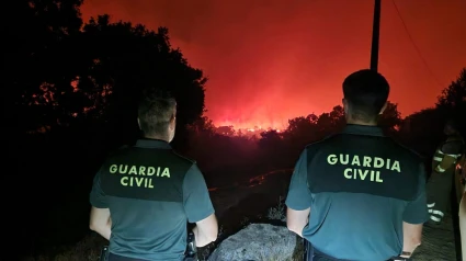 La Guardia Civil en el incendio de Porto