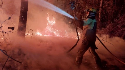 Bomberos de Ribeira en el incendio de A Pobra do Brollón y Quiroga