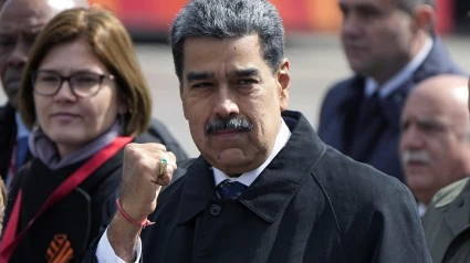 Fotografía de archivo del 9 de mayo de 2025 del presidente de Venezuela, Nicolás Maduro, en el desfile militar del Día de la Victoria, en Moscú (Rusia)