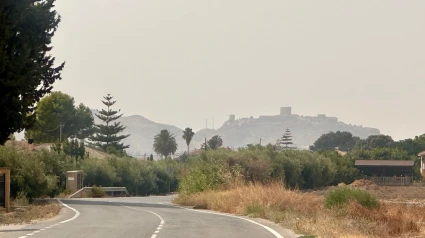 Imagen de la entrada de polvo sahariano en suspensión en Lorca
