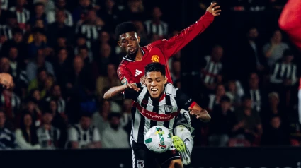 Imagen del partido del Manchester United contra el Grimsby Town