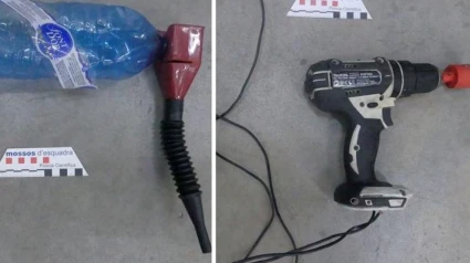 Herramientas utilizadas para perforar los depósitos de los coches y robar el combustible