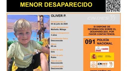Se busca a Oliver, un niño de tres años desaparecido hace casi dos meses en Marbella