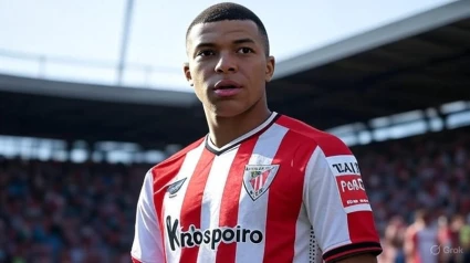 Imagen fake de Mbappé con la equipación del Athletric de Bilbao