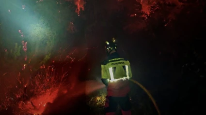 Bomberos ayudan en la extinción de los voraces incendios forestales que asolaron la provincia de Ourense