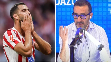 Juanma Castaño y un jugador del Atlético