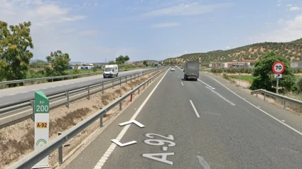 Imagen del 112 del punto kilométrico 200 de la autovía A-92, donde se ha producido un accidente con un hombre fallecido