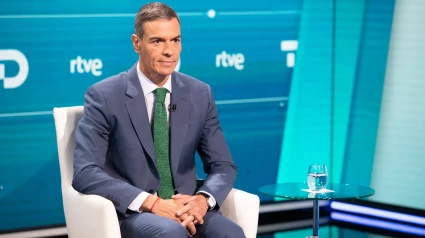 El presidente del Gobierno, Pedro Sánchez, durante su entrevista en RTVE.REMITIDA / HANDOUT por RTVEFotografía remitida a medios de comunicación exclusivamente para ilustrar la noticia a la que hace referencia la imagen, y citando la procedencia de la imagen en la firma01/9/2025