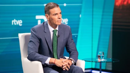 El presidente del Gobierno, Pedro Sánchez, durante su entrevista en RTVE.REMITIDA / HANDOUT por RTVEFotografía remitida a medios de comunicación exclusivamente para ilustrar la noticia a la que hace referencia la imagen, y citando la procedencia de la imagen en la firma01/9/2025