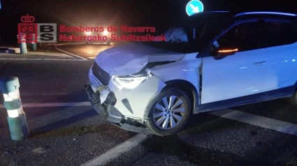 03/09/2025 Uno de los vehículos implicados en el accidente..Cinco personas han resultado heridas de diversa consideración la tarde del martes tras colisionar dos vehículos en la carretera N-121 en Valtierra.ESPAÑA EUROPA SOCIEDAD NAVARRABOMBEROS DE NAVARRA