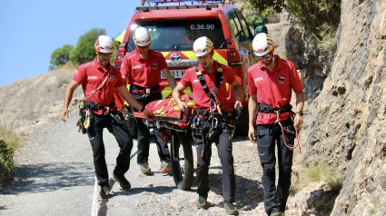 Los bomberos de la Generalitat en un rescate