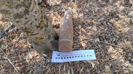 Imagen de obús encontrado en Valsequillo.