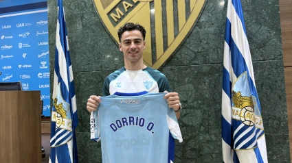 Imagen de Dorrio esta mañana en su presentación en La Rosaleda.