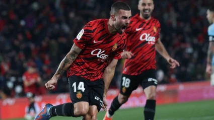 Dani Rodríguez tras un gol
