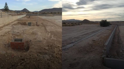 Evolución de las obras del campo de fútbol de Los Yesares