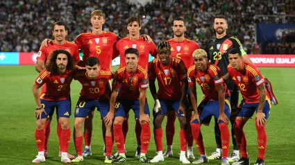 Once de España en el partido contra Bulgaria