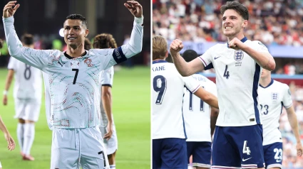 Cristiano Ronaldo y Declan Rice