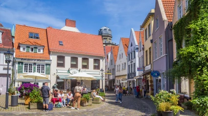 Imagen de una pequeña plaza en Bremen, Alemania