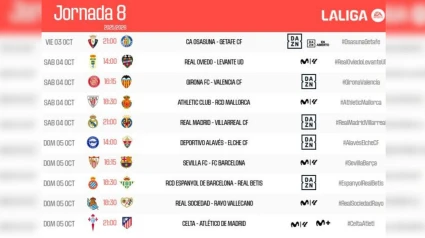 LaLiga confirma los horarios de la jornada 8 antes del segundo parón de selecciones