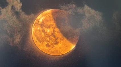 Eclipse lunar desde San Ciprián (Cervo)
