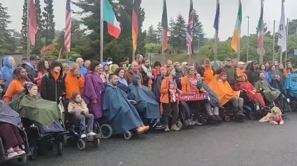 El grupo de CompostELA a punto de iniciar la última etapa del Camino a Santiago