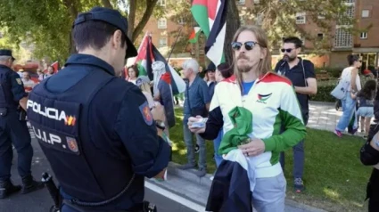Pablo Fernández, líder de Podemos, uno de los 15 identificados durante el paso de La Vuelta por Valladolid