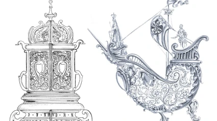 Diseño de los nuevos incensarios y naveta de la Archicofradía del Rosario