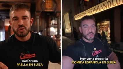 Cenando con Pablo, en un restaurante de Suiza