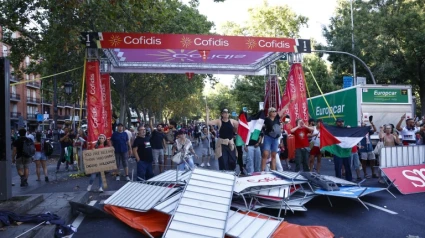 Línea de meta a la que no llegó al Vuelta en Madrid