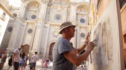 Miguel Repollés, ganador del XVII Certamen de Pintura Rápida Fundación Caja Rural Granada