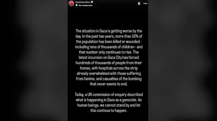 Comunicado de Lewis Hamilton sobre la situación de Gaza en sus redes sociales