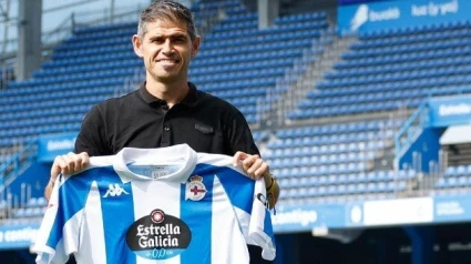 Hidalgo con la camiseta del Dépor