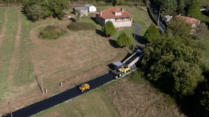 Foto aérea de los trabajos de aglomerado