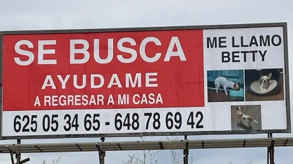 Una familia de Málaga se gasta 500 euros en una valla publicitaria para intentar encontrar a su perro desaparecido