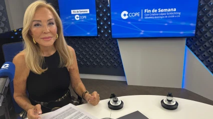 Carmen Lomana en el estudio de Fin de Semana con Cristina