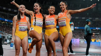 Las chicas del 4x100 acabaron quintas en los Mundiales de Atletismo.
