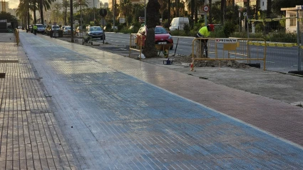 Inicio de las obras de remodelación del carril bici en la avenida de los Ejércitos Españoles, un proyecto que mejorará la seguridad de peatones y ciclistas