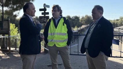 Técnicos vuelven a visitar el puente de Talavera que se llevó la crecida del Tajo en marzo